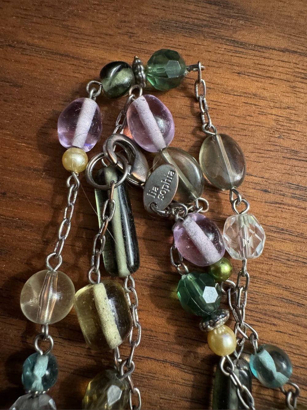 Lia Sophia Silver Toned Beaded Necklace - Picture 6 of 6